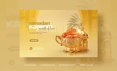 Ramadan Kareem Special food menu social media post template Psd moslem