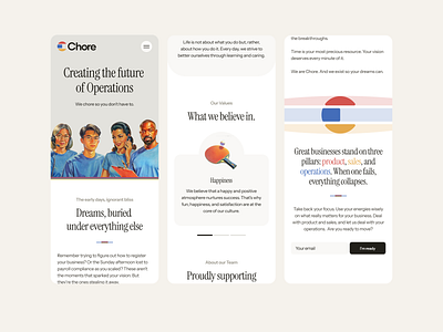 Chore Manifesto Mobile brand branding desktop genai hero illustration manifesto mobile serif webdesign website