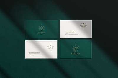 Embossed business card Logo mockup business card