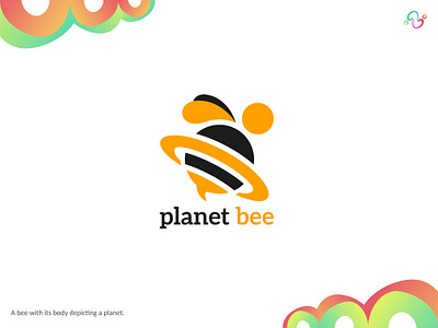 Planet Bee Logo animal bee brand design brand designer globe insect logo design logo designer logo for sale logo idea logo inspiration logomark logotype multiverse planet space universe wasp wildlife zzoe iggi