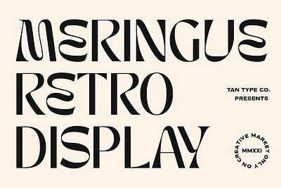 TAN - MERINGUE 70s font 80s font 90s font device mockup display type fun font funky font magazine font modern font retro font retro type tan meringue vintage font