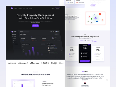 Management Landing Page landing page management landing page saas app saas landing page software landing page uidesign visual design website website design