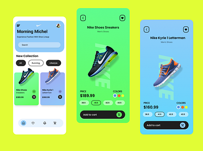 E-commerce shoe app product design ui ux