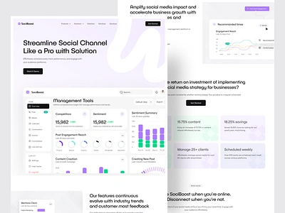 Social Media Management Tool Website advertising agency ai business campaign landing page marketing analytics website marketing tool saas saas website web web design website