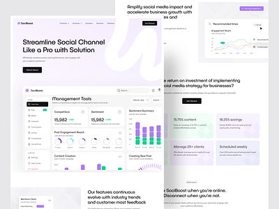 Social Media Management Tool Website advertising agency ai business campaign landing page marketing analytics website marketing tool saas saas website web web design website