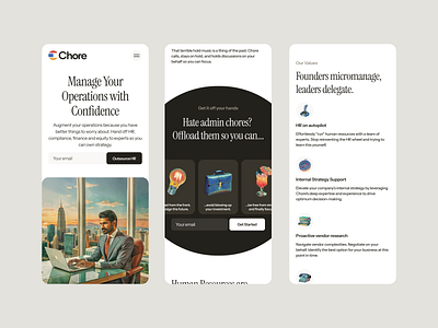 Chore Solutions Template mobile brand branding genai illustration minimal mobile serif ui web webdesign