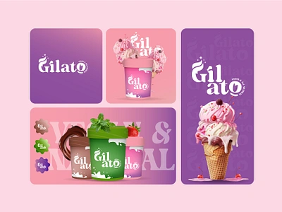 Gilato | Sweet Branding for Vegan & All-Natural Delights bento brand identity branding cafe logo company branding food food branding food logo gelato gilato ice cream logo icecream logo natural logo organic logo packaging sweet sweet branding vegan logo visual identity