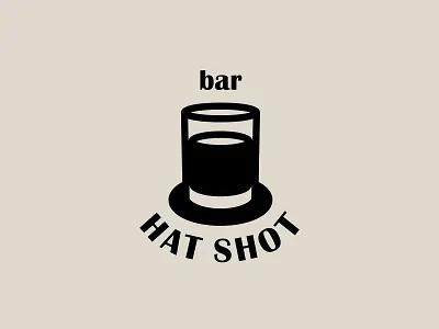 Hat Shot Bar Logo bar brand branding drink glass hat lable logo logotype magic mark pub retro shot vintage