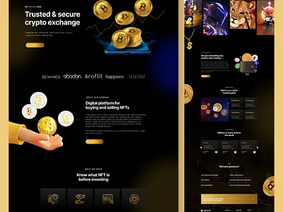 Website Design For Crpto crypto landing page design graphic design landing page logo mobile ui ux vector web design website