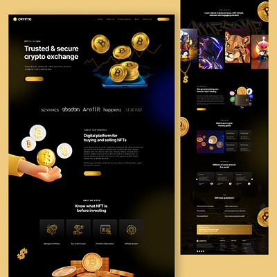 Website Design For Crpto crypto landing page design graphic design landing page logo mobile ui ux vector web design website