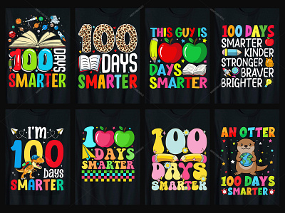 100 Days Smarter T-Shirt Design Bundle