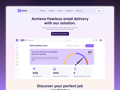 Omail - Email Marketing Landing Page cold email email landing page email marketing landing page landing page design ui ui design ui kit uikit uiux web design web ui website design website design ui