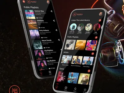 Music Mobile App branding design graphic design mobile app mobile ui responsive ui ux