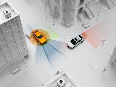 Collision Detection Multisensor Data fusion. 3d design 3d development 3d modeling branding create design graphic design illustration logo maximalism minimal modren populate ui ux vector