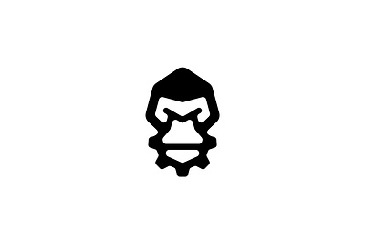 Machine Gorilla Logo abstract abstrak logo ape logo design design logo engineering gear gorilla logo illustration logo logo company logo modern machine minimalist logo monkey logo