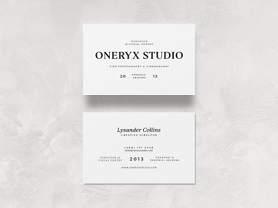 Oneryx Studio II - stationery branding business card collateral identity logo logotype photographer photography photography studio print print design serif typography