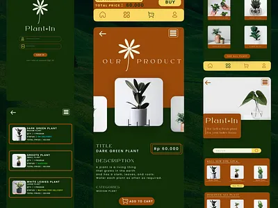 Plant-In App – Fresh Plant Store UI/UX Design ecommerceapp freelancedesigner graphicdesign minimalistdesign mobileappdesign productdesign uiinspiration uiuxdesign