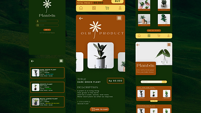 Plant-In App – Fresh Plant Store UI/UX Design ecommerceapp freelancedesigner graphicdesign minimalistdesign mobileappdesign productdesign uiinspiration uiuxdesign