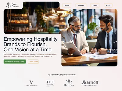 Ryne Consult - Hospitality consulting Concept ui ux webdesign