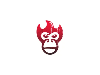 Gorilla Fire Logo abstract abstrak logo ape logo design design logo fire flame gorilla logo logo logo company logo modern minimalist logo monkey logo unique logo