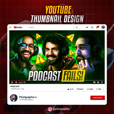 Podcast YouTube Thumbnail Design banner branding brochure design business cover cover art flyer graphic design logo manipulation photo editing podcast post print design social media post thumbnail ui youtube