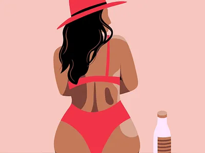 Summer Beach beach bikini card character digital art graphic design holiday illustration minimal minimalism nostalgic poster relax summer travel vector vector art vintage