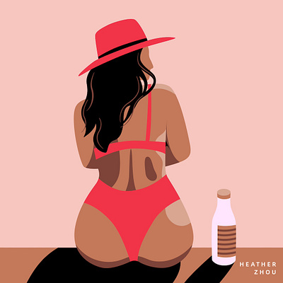 Summer Beach beach bikini card character digital art graphic design holiday illustration minimal minimalism nostalgic poster relax summer travel vector vector art vintage