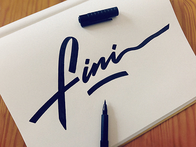 fini branding calligraphy clothing custom flow french identity lettering logo modern moleskine monoline process script signature sketch type wear