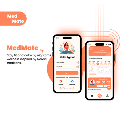 MedMade - Night Time wellness app app design sleep tracking app sleep wellness app sleeptracking ui uiux