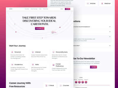 Career Counseling Landing Page Design careercounseling careerguidance freelancedesigne hireme landingpagedesign uiux webdesign