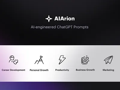 AIArion - Free collection of ChatGPT prompts for growth 🪴 ai ai prompts aiarion artificial intelligence business prompts career development prompts chat gpt chatgpt chatgpt prompts free ai prompts marketing prompts personal growth prompts productivity prompts prompts website