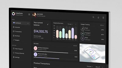 Personal Finance Dashboard dashboard finance ui uxui web deign