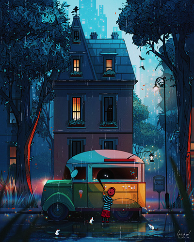 Haunted Ice Cream Van animation art art portfolio artist charcater art charcater design concept concept art digital art digital illustration digital painting fantasy illustration illustration procreate spooky illustration storytelling visual development