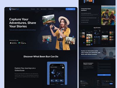 Landing Page Design || Explore the World Through Shared Memories app landing page landing page ui ux