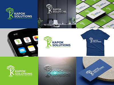 K Technology Tree Logo company creative design graphic design k k logo kapok tree logo logo modern natural software solutions technology tree