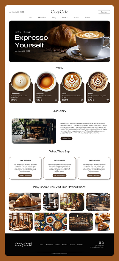 Cafe Website graphic design logo ui ux web design