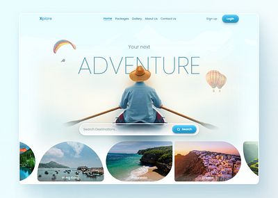 Xplore - Travel Agency Hero adventure creative hero section landing page minimal travel travel agency ui design ux visual design website