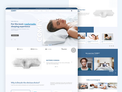 Comfy || Pillow Website pillow pillow website sleep website ui web design