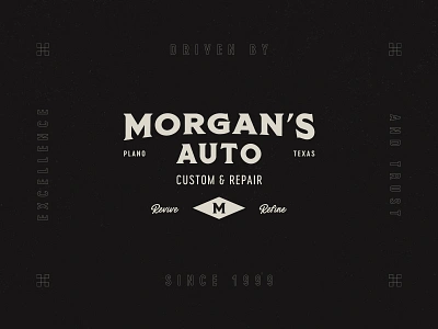 Morgan's Auto. auto automotive branding custom auto graphic design identity logo logo lockup logomark logotext moto print repair texas vintage