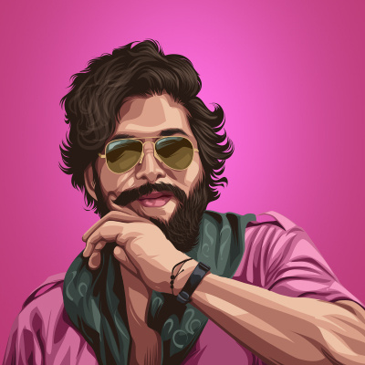 Allu Arjun Pushpa Raj Vector Art/ illustration