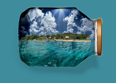 Course project - Bottled Paradise bottle sea paradise photoshop sea ship ship in a bottle