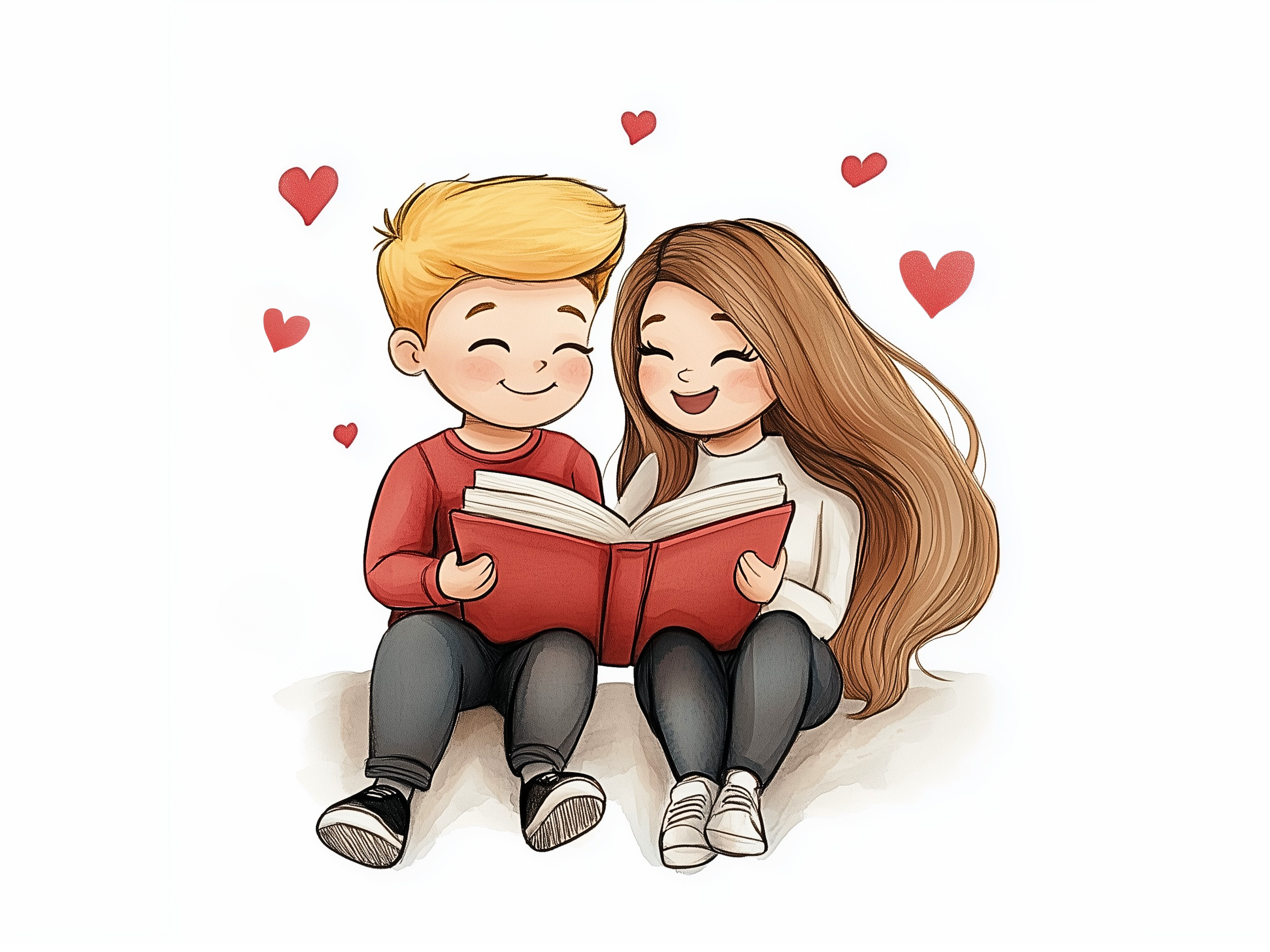 Consistent Illustration of Tom & Annie for Love Books illustrator for books svgdaddy