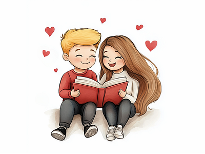 Consistent Illustration of Tom & Annie for Love Books illustrator for books