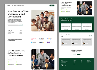 HR Management Web Landing Page design ui