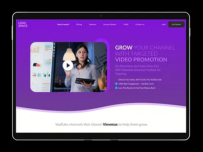 ViewMax YouTube Promotions Agency branding design figma graphic design homepage prototype typography ui ux website