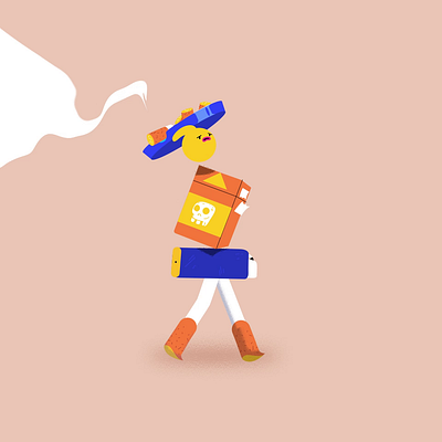 CigMan walking animation motion graphics