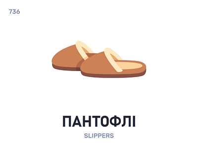 Пантóфлі / Slippers belarus belarusian language daily flat icon illustration vector