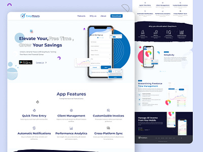 App Landing Page || Earn Money at Free Time landing page ui