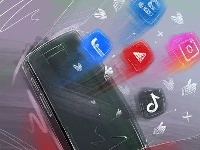 Sketchy Social Media illustration presentation sketch social media