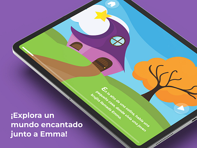 Emma la brujita app character design childrens story graphic design ui witch